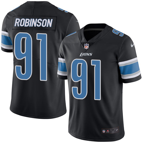 Youth Limited A'Shawn Robinson Nike Jersey Black - #91 Rush NFL Detroit Lions